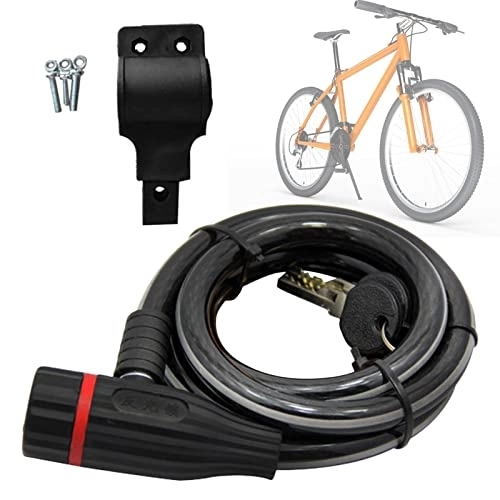 Verrous de vélo : Hearthxy 5 Pcs Câble antivol pour vélo, Antivols de vélo Câble antivol, Serrure de câble de vélo à clés sécurisées enroulées avec Support de Montage pour vélos, Motos, véhicules électriques