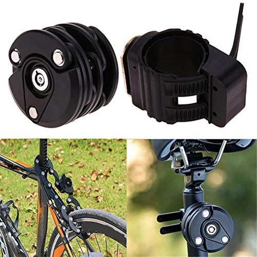 Verrous de vélo : Homy Cadenas de Vélo, antivol serrure de la chaîne pliant, Câble Antivol pour Vélo / Scooter / Motos / Portail Vélo, Noir