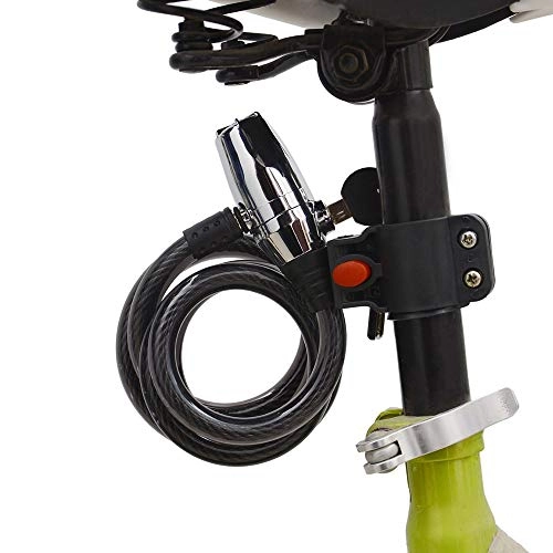 Verrous de vélo : HSAW Vélo Colling Verrouillage Serrures vélo avec câble for vélo de Route VTT électrique vélo Pliant avec 2 clés Noir pour vélo, Motos, Scooters, Extérieur (Color : Black, Size : One Size)