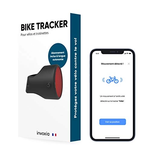 Verrous de vélo : Invoxia Bike Tracker - Traceur GPS Antivol Vélo - Réflecteur avec Alertes en Temps Réel - Abonnement 3 ans Inclus - Jusqu’à 3 Mois d’Autonomie - Discret et Léger - Étanche