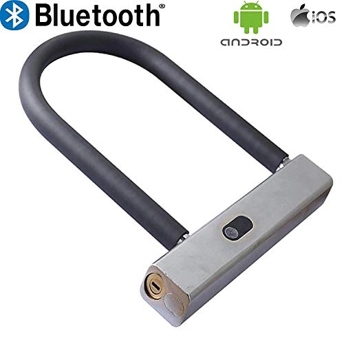 Verrous de vélo : JHSHENGSHI Smart Bluetooth Cadenas, APP Contrle Lock Combinaison Intelligente de Verrouillage en U Bluetooth pour vlo, antivol de scurit Haute antivol avec cl