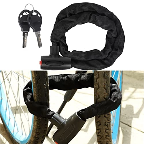 Verrous de vélo : JustSports Chaîne Antivol Vélo Cadenas de Vélo Antivol Chaîne Antivol avec 2 Clés Accessoires de Vélo de Plein Air pour Sécurise Vos Bagages de Vélo de Moto(Size:0.6 m)