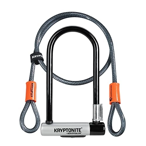 Verrous de vélo : KRYPTONITE Kryptolok Standard w / Flex Cable & Flexframe Bracket Locks Mixte Adulte, Gris