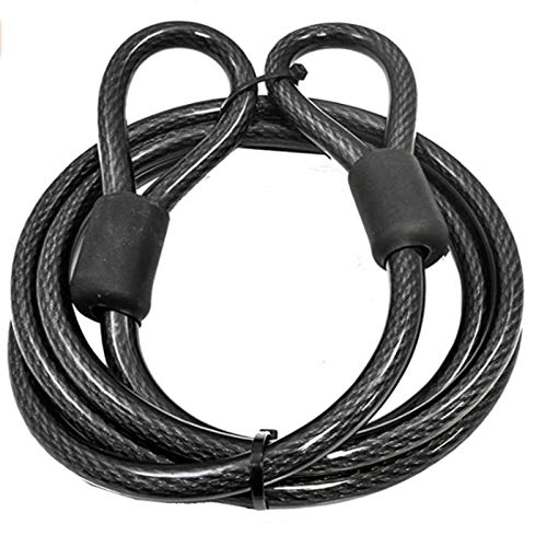 Verrous de vélo : Laiska Câble antivol tressé robuste pour vélo 2, 1 m Câble flexible de sécurité avec boucles pour cadenas et cadenas
