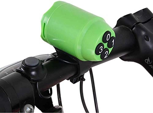 Verrous de vélo : QYSZYG Alarme antivol for vlo Bicyle Corne Mont Handlebar par Mot de Passe for VTT Noir Moto, Nom Couleur: Noir (Color : Vert)