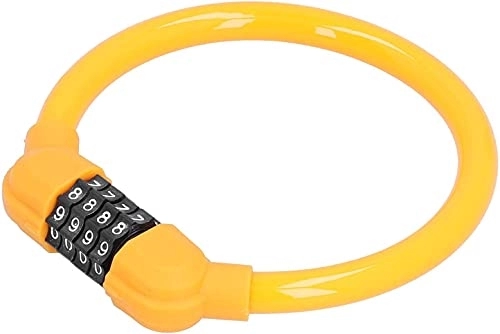 Verrous de vélo : Serrure antivol pour câble de bicyclette Serrure à combinaison à 4 chiffres facile à transporter(Color:Orange)