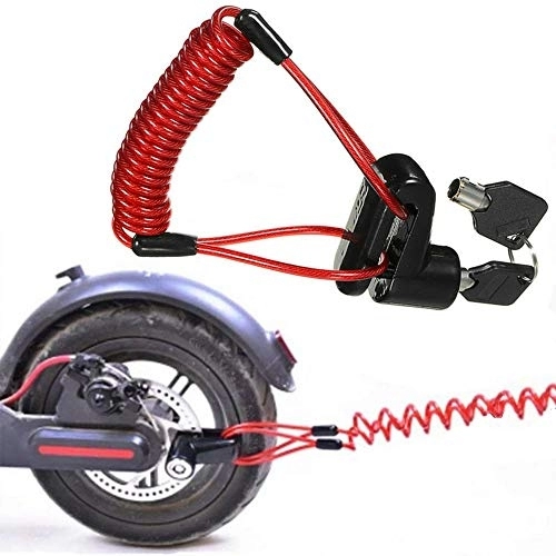 Verrous de vélo : Seway Cadenas de frein à disque pour scooter électrique, cadenas antivol de sécurité de roue avec broche de 6 mm avec câble de rappel de 1, 5 m pour trottinette M365