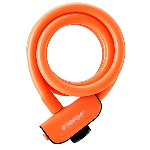 Verrous de vélo : UFFD Antivol Câble Spiral ，Câble Enroulé Cadenas，Câble Antivol for Vélo / Scooter / Motos / Portail Vélo Cadenas (Color : Orange, Size : 110cmx13mm)