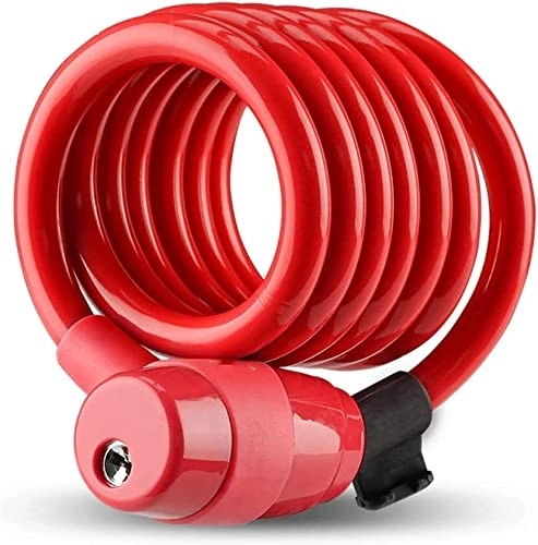 Verrous de vélo : UPPVTE Verrouillage du vélo avec 2 clés, Portable en Plein air 150 cm de Long câble métallique en Acier antivol vélo câble (Color : Red, Size : 150cm)