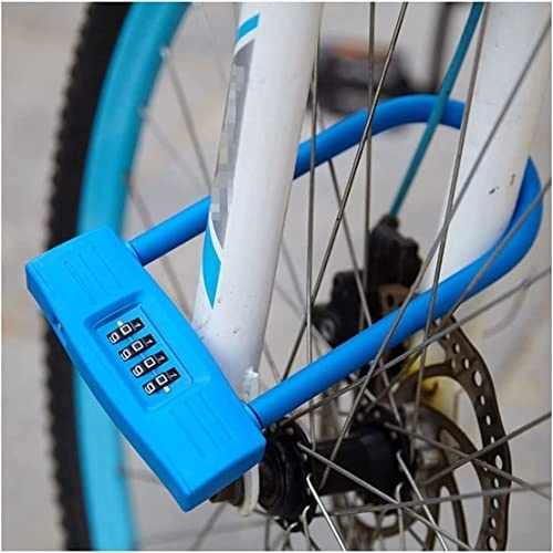 Verrous de vélo : ZECHAO Verrouillage du vélo antivol en forme de U, verrouillage de code à quatre chiffres verrouillage du vélo de fil en acier en option verrouillage électronique non intelligent vélo câble (Color :