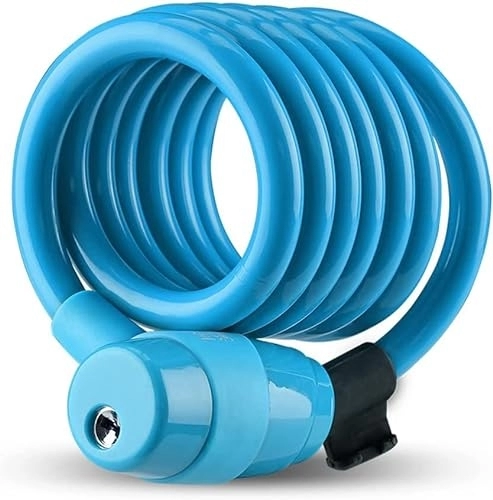 Verrous de vélo : ZECHAO Verrouillage du vélo avec 2 clés, portable en plein air 150 cm de long câble métallique en acier antivol vélo câble (Color : Blue, Size : 150cm)