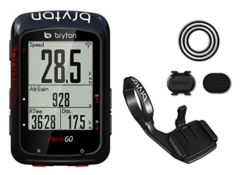 Computer per ciclismo : Bryton Aero 60C, Computer GPS Unisex – Adulto, Nero, M