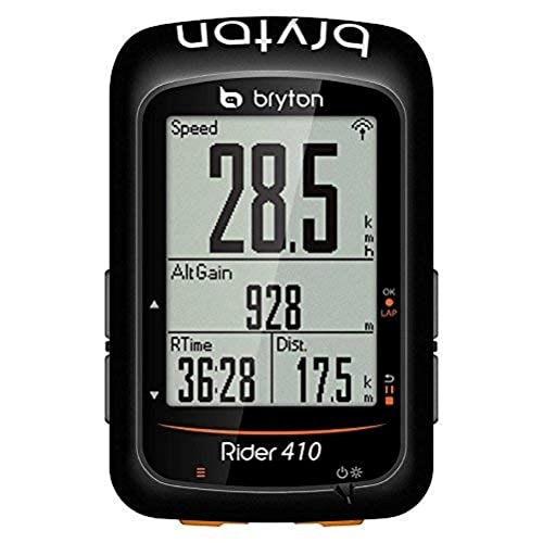 Computer per ciclismo : Bryton Rider 410E, Computer GPS Unisex – Adulto, Nero, M