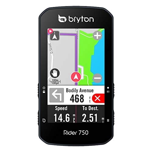 Computer per ciclismo : Bryton Rider 750E Ciclo Computer Gps, Display Touchscreen Da 2.8" Con Supporto Frontale In Alluminio, Nero, 4.97 x 2.38 x 9.25 cm, 89 grammi