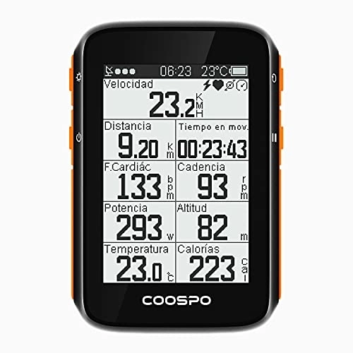 Computer per ciclismo : CooSpo BC200 Ciclocomputer GPS Bluetooth 5.0 ANT+, Computer Bicicletta Senza Fili Wireless con LCD schermo 2.4" Retroilluminazione Automatica, Tachimetro Contachilometri Bici Impermeabile IP67