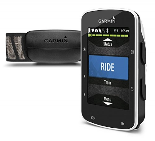 Computer per ciclismo : Garmin Edge 520 GPS Bundle Bike Computer con Fascia Cardio e Sensori a Cadenza / Velocità, Smart Notification