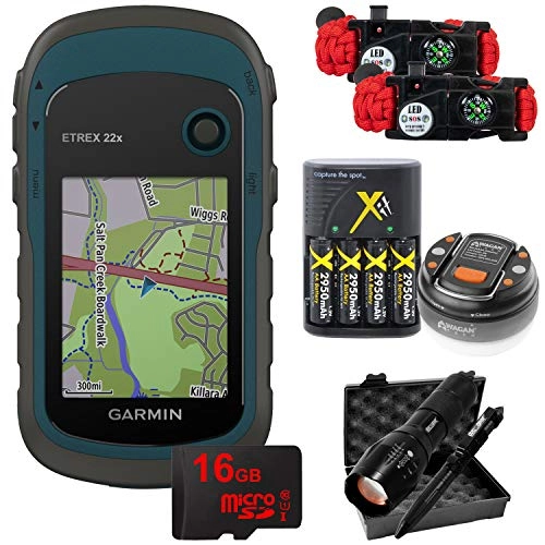 Computer per ciclismo : Garmin eTrex 22x: GPS portatile robusto con 16 GB campeggio & trekking Bundle 010-02256-00