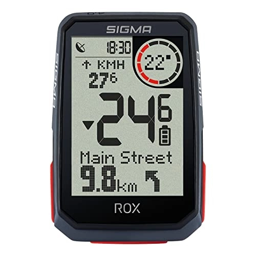 Computer per ciclismo : KIT CICLOCOMPUTAD.GPS SIGMA ROX 4.0 HR 30 FUNC.NEG