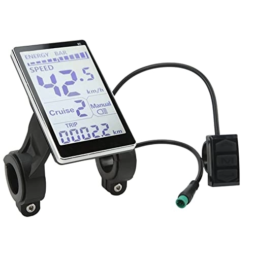 Computer per ciclismo : KUIDAMOS Misuratore LCD per Bici elettrica, Schermo del Pannello LCD per Scooter Impermeabile a 5 Pin Robusto e Resistente all'Usura per manubri da 31, 8 mm 22, 2 mm
