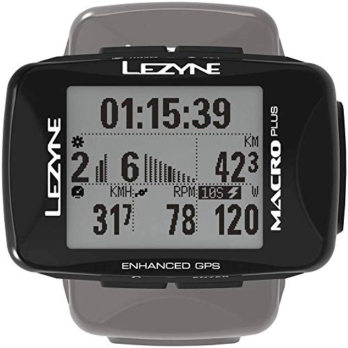 Computer per ciclismo : LEZYNE Macro Plus - Contatore GPS per Bicicletta / MTB, Unisex, da Adulto, Taglia Unica, Colore: Nero