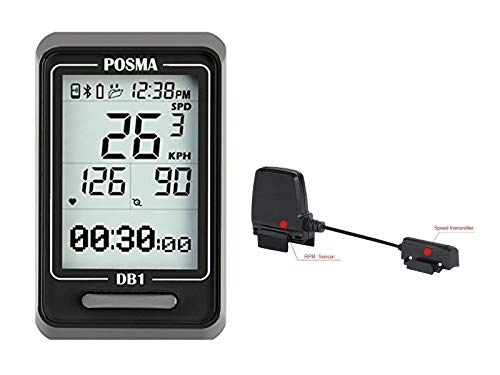 Computer per ciclismo : POSMA DB1 Bluetooth Ciclismo Computer BCB30 Dual Mode Sensore di Velocità Cadenza Kit Valore - Contachilometri, Supporto GPS da Smartphone iPhone