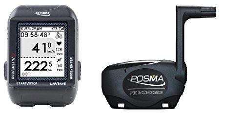 Computer per ciclismo : Posma GPS D3 wireless riciclaggio della bici Computer Contachilometri contagiri con navigazione collegamento ANT + Pacchetto con sensore BCB20 di velocità e ritmo