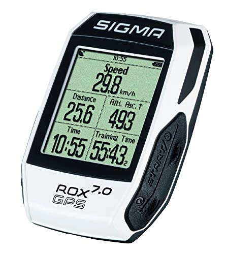 Computer per ciclismo : Sigma 7.0 Rox dispositivo GPS, nero / bianco