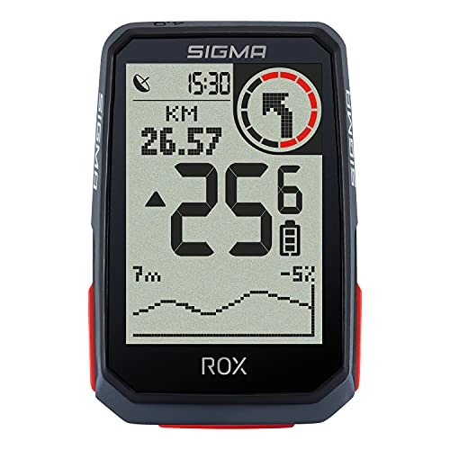 Computer per ciclismo : SIGMA SPORT ROX 4.0 Nero | Ciclocomputer wireless GPS e navigazione, con supporto GPS | Navigazione GPS all'esterno con altimetria