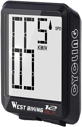Computer per ciclismo : Tachimetro for computer da bicicletta digitale for bicicletta Termometro for bicicletta Misurazione del tempo della distanza della velocità impermeabile (Color : Black)