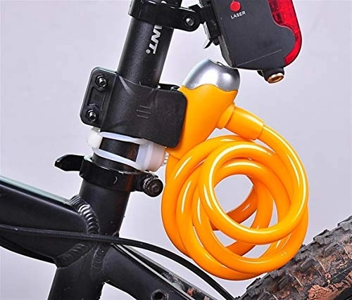 Lucchetti per bici : 120 cm x 1.2 cm di Lunghezza Bike Lock antifurto Blocco Cavo MTB Mountain Road Bike Lock in Acciaio con 2 Chiavi per la Stanza dell'ufficio Domestico (Color : Orange)