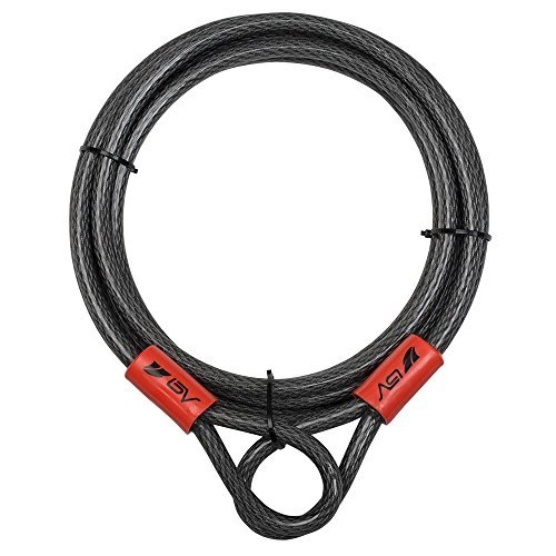 Lucchetti per bici : BV sicurezza doppio cappio intrecciato in acciaio cavo compatibile con tutti i tipi di lucchetto, Disc Lock, e stanghette + lega resistente lucchetto a combinazione