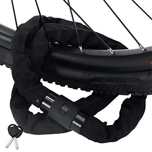 Lucchetti per bici : catena bici lucchetto lucchetto bicicletta chiave di blocco bici blocco casco bici blocco della ruota della bici blocco ruota per bici black, 1.2m