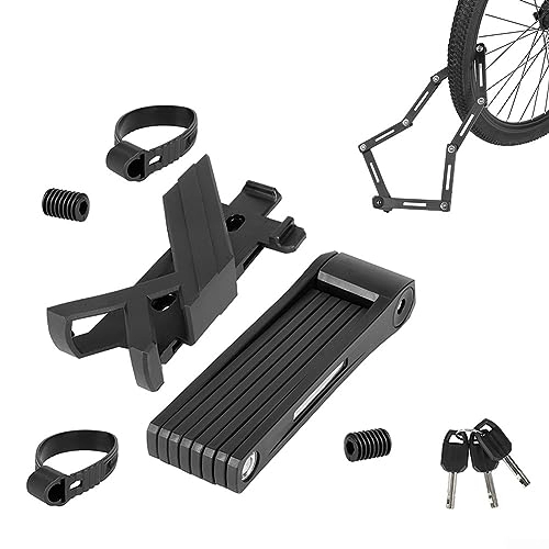 Lucchetti per bici : DAZZLEEX Set di serrature per bici elettriche, antifurto portatile, serratura a catena pieghevole per scooter elettrico con 3 chiavi
