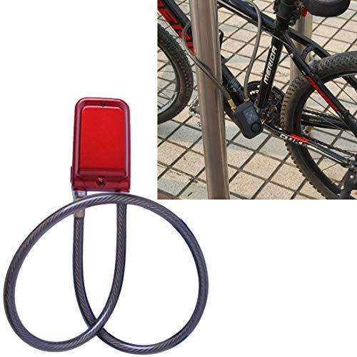 Lucchetti per bici : Junjiagao Allarme antifurto antifurto con Password per Bicicletta IP44 Impermeabile Componenti e Parti per Bicicletta (Colore : Rosso)