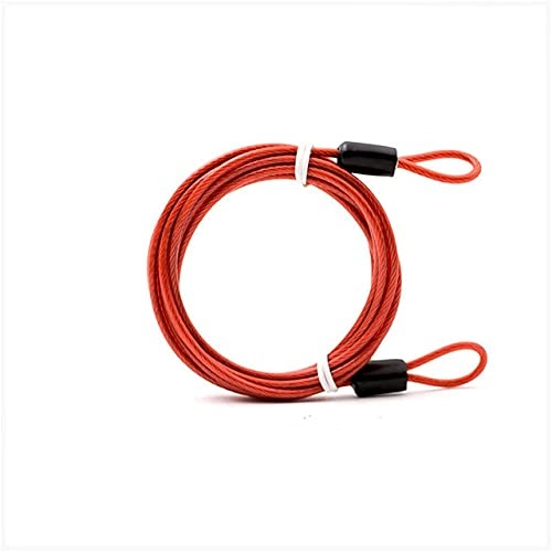 Lucchetti per bici : Lpiotyu Block Bicycle, 2m Catena per Biciclette Blocco Filo Ciclismo Strong Steel Cable Lock MTB Road Bike Lock Rope Anti-Theft Security Bike Lock Bicycle Accesso (Color : Red)