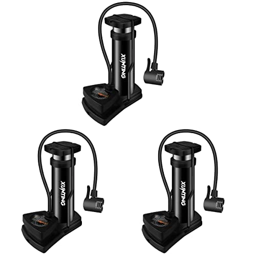 Pompe da bici : ABOOFAN 3 mini pompa portatile pieghevole passo aria pompa bici pneumatico piede pompa bici gonfiatore forniture (nero)