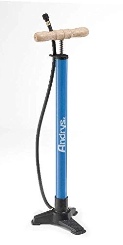 Pompe da bici : ANDRYS - Pompa Base con Raccordo a Girevole a Vite, con Tubo in Acciaio, Altezza 61 cm, Gonfia Fino a 5 Bar / 70 Psi, Colore Blu