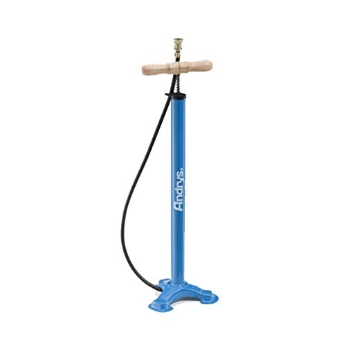 Pompe da bici : ANDRYS - Pompa Base con Raccordo Girevole a Vite, Gonfia Fino a 4 Bar / 60 Psi, con Tubo in Acciaio, Altezza 61 cm, Colore Blu