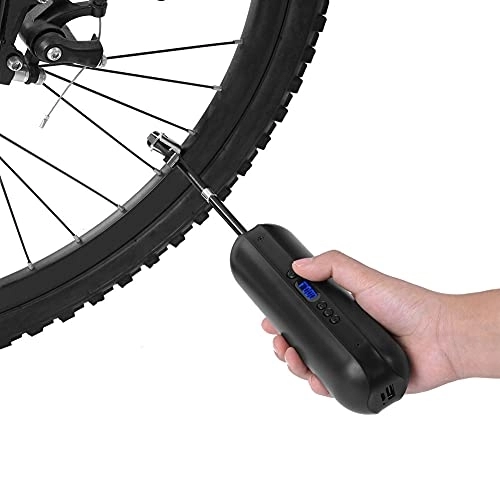 Pompe da bici : CUTULAMO Pompa, Pompa di gonfiaggio Ricarica USB con Display LCD per Esterni(Nero)