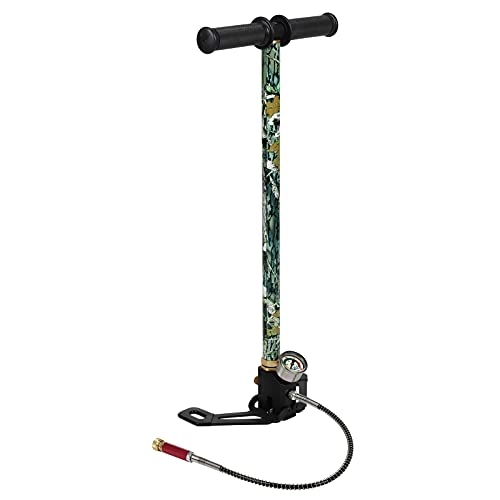 Pompe da bici : lyrlody Pompa manuale ad alta pressione portatile 30 Mpa ad aria manuale a tre livelli, con 3 tipi di adattatori, manometro, pavimento pieghevole, per moto, kayak