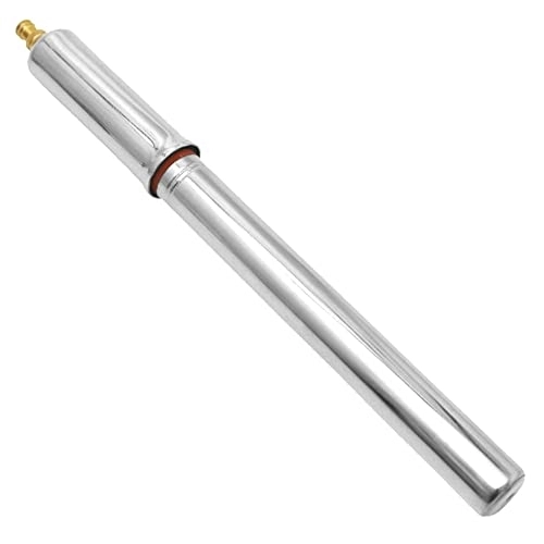 Pompe da bici : Pompa a mano in acciaio cromato, 250 mm, con tubo flessibile Presta Schrader e fascette di fissaggio per bicicletta