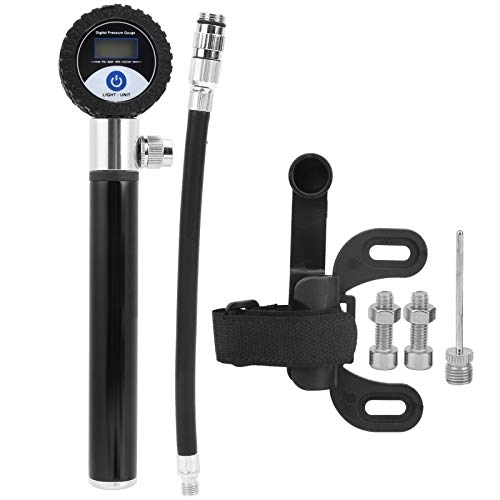 Pompe da bici : Pompa ad aria per bici, gonfiatore per pneumatici, display digitale LCD 120PSI ad alta pressione conveniente per ciclismo in bicicletta(black)