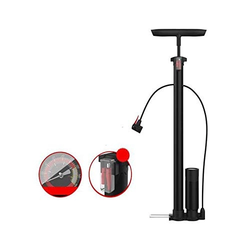 Pompe da bici : Pompa da bicicletta, pompa ad alta pressione con barometro for mountain bike, attrezzatura da auto elettrica for bici da strada for basket da casa for bambini ( Color : Black , Size : 60cm )