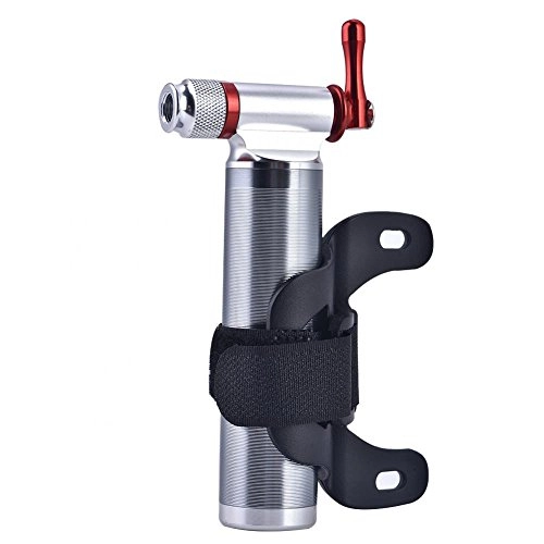 Pompe da bici : Pompa per bici portatile mini leggera in lega di alluminio bici bicicletta pneumatico valvola tubo CO2 gonfiatore palle pompa Fit Presta & Schrader valvola