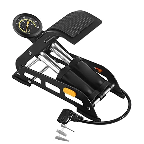Pompe da bici : Roliafeesy Pompa a pedale a doppio barilotto portatile 160PSI pompa ad aria pompa di gonfiaggio per bici auto palle gonfiabili