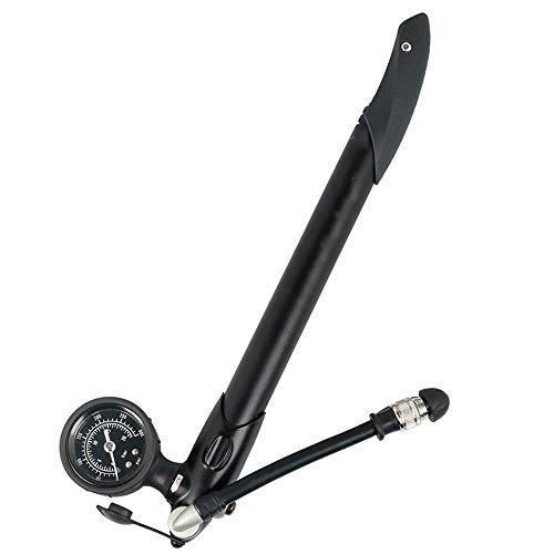 Pompe da bici : Shisky Pompa da Bicicletta, Mini con manometro Pressione barometrica Alta Pressione Ci Bocca 31CM in Lega di Alluminio