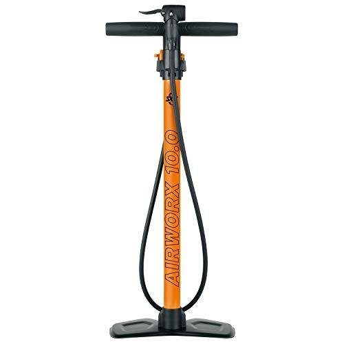 Pompe da bici : SKS Germany AIRWORX 10.0 - Pompa da pavimento, unisex, per adulti, altezza: 665 mm, colore: Arancione