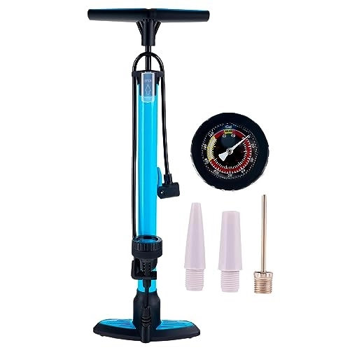 Pompe da bici : unycos - Pompa a pedale per Gonfiare Biciclette (Blu)