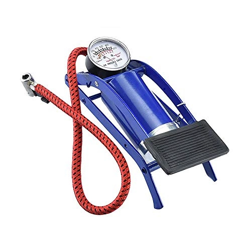 Pompe da bici : XKMY Gonfiatore a pedale ad alta pressione pompa a pedale portatile per bicicletta, scooter, moto, auto, pompaggio, pompa ad aria gonfiabile, colore: blu