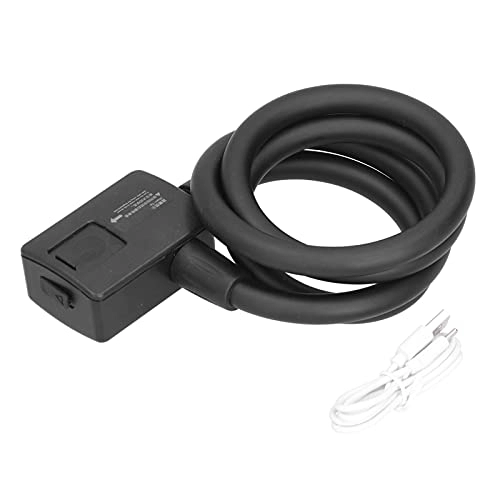 Bike Lock : 01 02 015 Electric Bike Lock, 3 Unlocking Methods Fingerprint Remote Unlock Fingerprint Bike Lock Durable IP65 with USB Cable for Traveling for Cycling for Rider